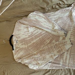 PINK green tye dye long sleeve shirt